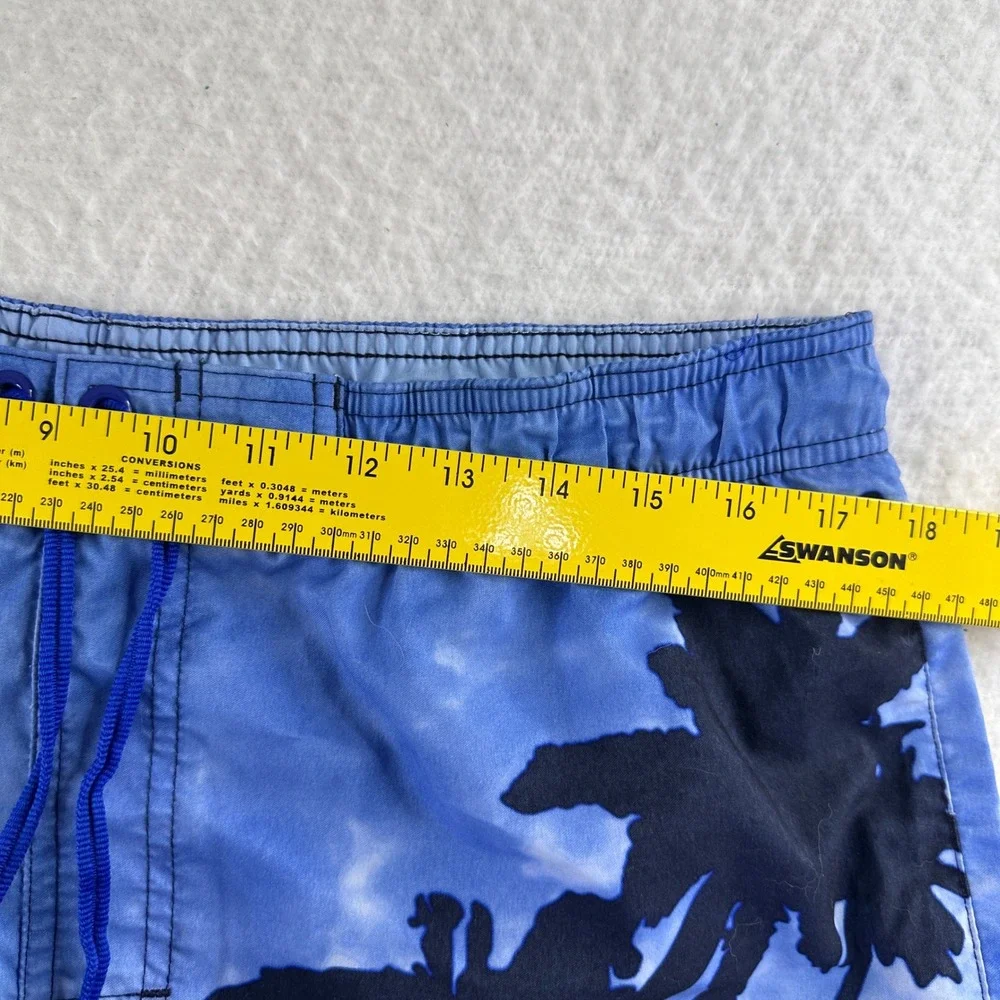 Nike Swim Trunks Mens L Blue Graphic Recycled Polyester  Board Shorts Beach Pool
